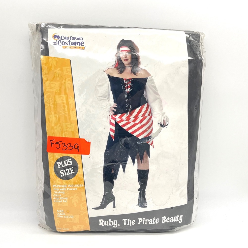 California Costumes Ruby The Pirate Beauty Plus Size 16-22 Black Red 01608 READ